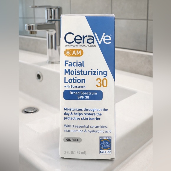CeraVe Other - CeraVe AM Facial Moisturizing Lotion with Sunscreen - Full Size, 3FL 👏